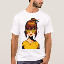Cartoon Portrait Girl T-shirt