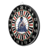 Cartoon Portret van Donald Trump Dartbord (Voorkant Rechts)