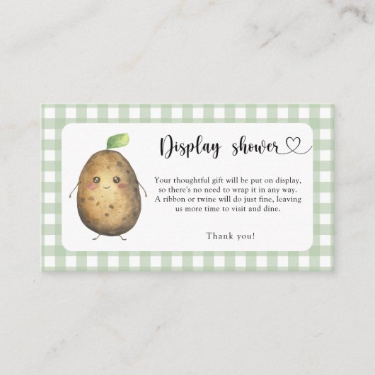 Cartoon potato - display douchekaart informatiekaartje (Voorkant)