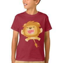 Cartoon Pouncing Lion Children T-shirt