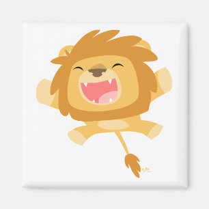 Cartoon Pouncing Lion magnet