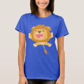 Cartoon Pouncing Lion Women T shirt (Voorkant)