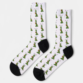 Cartoon Praying Mantis Socks Sokken