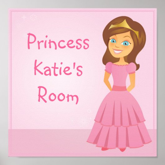 Cartoon Princess  Children's Wall Art Poster (Voorkant)