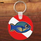 Cartoon Princess Parrotfish Dive Vlag Sleutelhanger (Voorkant)