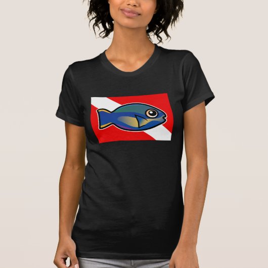 Cartoon Princess Parrotfish Dive Vlag T-shirt (Voorkant)
