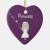 Cartoon Prinses Paars Keramisch Ornament (Rechts)