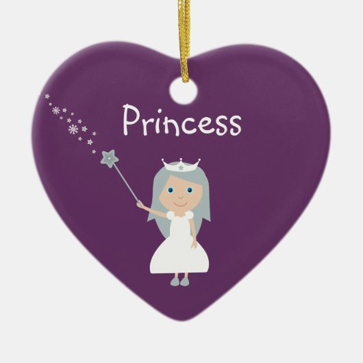 Cartoon Prinses Paars Keramisch Ornament (Voorkant)