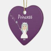 Cartoon Prinses Paars Keramisch Ornament (Links)