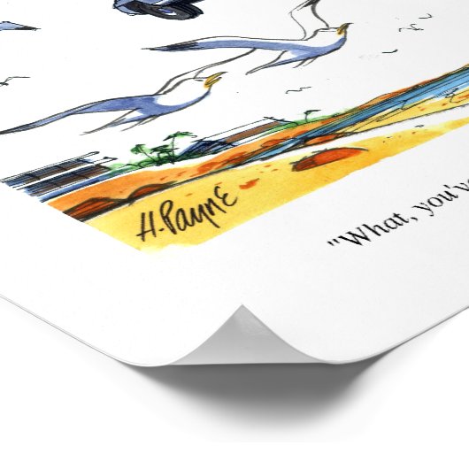 Cartoon print Gullwing Mercedes (Hoek)