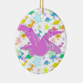 Cartoon Pteranodon Stars Circle Ornament (Rechts)
