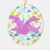 Cartoon Pteranodon Stars Circle Ornament (Links)