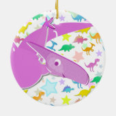 Cartoon Pteranodon Stars Circle Ornament (Achterkant)