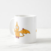 Cartoon Pterodactyl (geel) Koffiemok (Voorkant links)