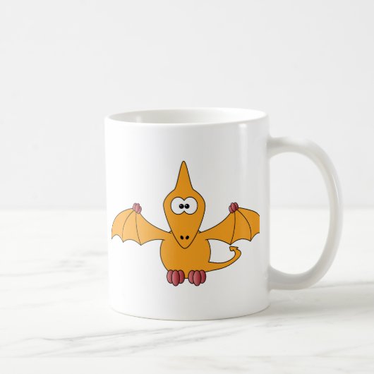 Cartoon Pterodactyl (geel) Koffiemok (Rechts)