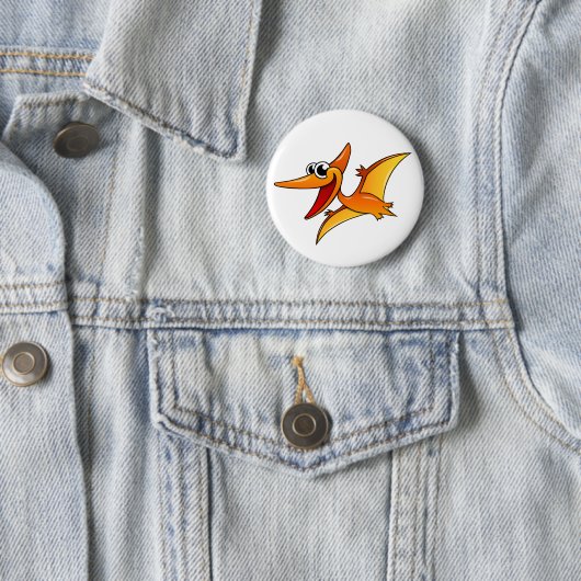 Cartoon Pterodactyl Ronde Button 5,7 Cm (In situ)