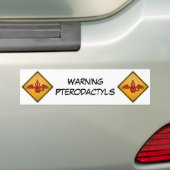 Cartoon Pterodactylwaarschuwing Bumpersticker (Op auto)