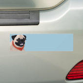 Cartoon Pug Bumpersticker (Op auto)