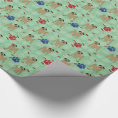 Cartoon Pug Cadeaupapier (Hoek)