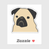 Cartoon Pug Face Sticker (Vel)