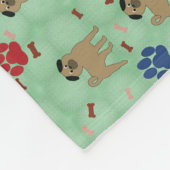Cartoon Pug Fleece Deken (Hoek)