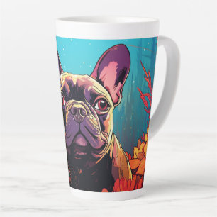 Cartoon Pug in een Garden Latte Mok