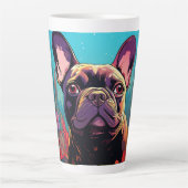 Cartoon Pug in een Garden Latte Mok (Voorkant)