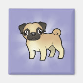 Cartoon Pug Magneet (Voorkant)