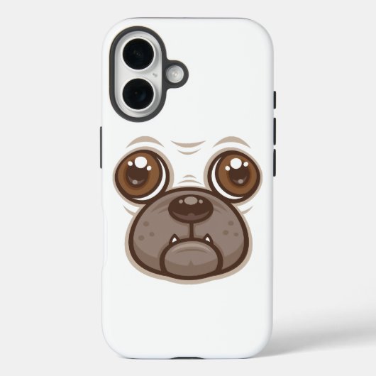 Cartoon Pug Mok Puggenhond Gezicht Case-Mate iPhone Case (Achterkant)