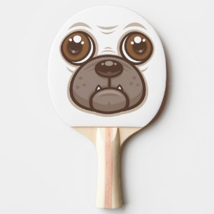 Cartoon Pug Mok Puggenhond Gezicht Tafeltennisbatje