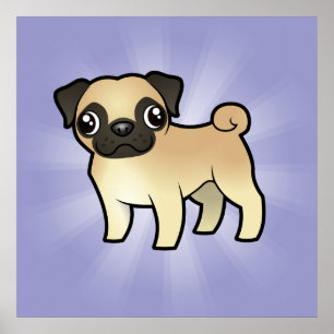 Cartoon Pug Poster