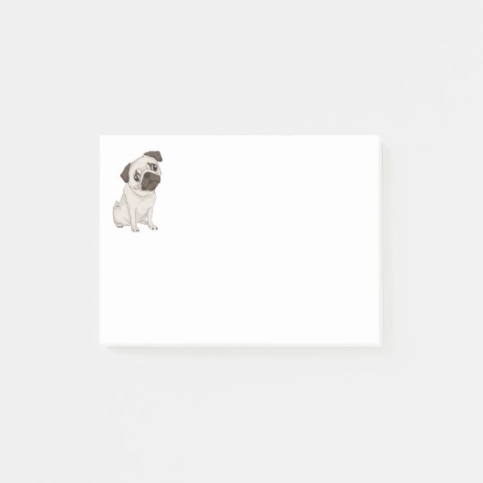 Cartoon Pug Puppy Dog Post IT Sticky Notes (Voorkant)