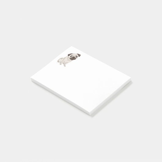 Cartoon Pug Puppy Dog Post IT Sticky Notes (Schuin)