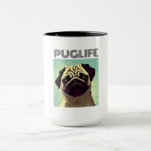 Cartoon pug puppy mugshot schattig portret mok (Midden)