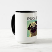 Cartoon pug puppy mugshot schattig portret mok (Voorkant links)