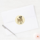 Cartoon Pug Ronde Sticker (Envelop)