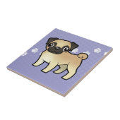 Cartoon Pug Tegeltje (Zijkant)