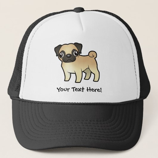 Cartoon Pug Trucker Pet (Voorkant)