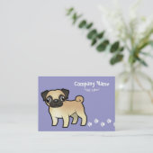 Cartoon Pug Visitekaartje (Staand voorkant)