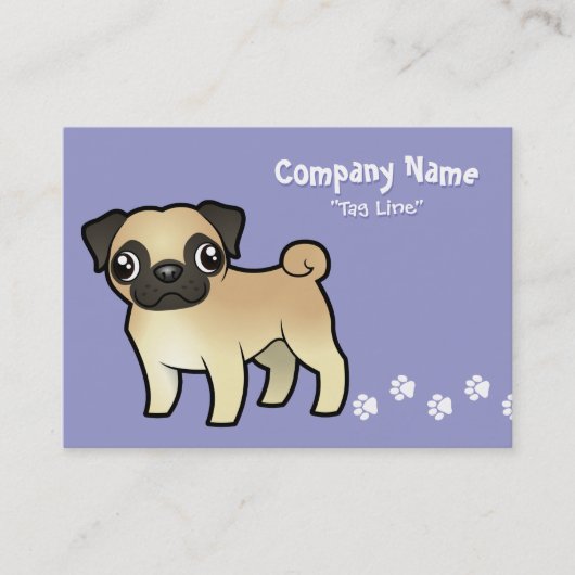 Cartoon Pug Visitekaartje (Voorkant)