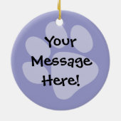 Cartoon Pug (voeg uw eigen bericht toe) Keramisch Ornament (Achterkant)