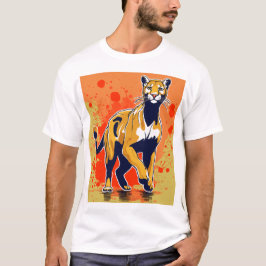 Cartoon Puma Splash Logo: Transparante achtergrond T-shirt