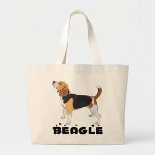 Cartoon Puppies Hond Liefhebber Cute Beagle Grote  Tote Bag