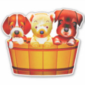 Cartoon Puppies Sticker (Voorkant)