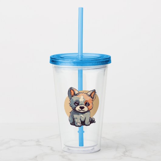 CARTOON PUPPY ACRYL DRINKBEKER (Voorkant)