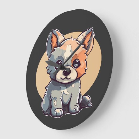 CARTOON PUPPY GROTE KLOK (Hoek)