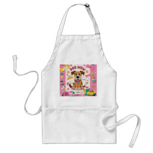 Cartoon Puppy hond moeder in roze kamer Standaard Schort
