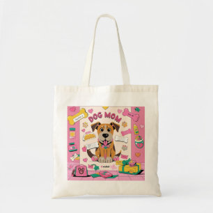 Cartoon Puppy hond moeder in roze kamer Tote Bag