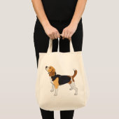 Cartoon Puppy Hondenliefhebber Cute Beagle Large T Tote Bag (Voorkant (product))