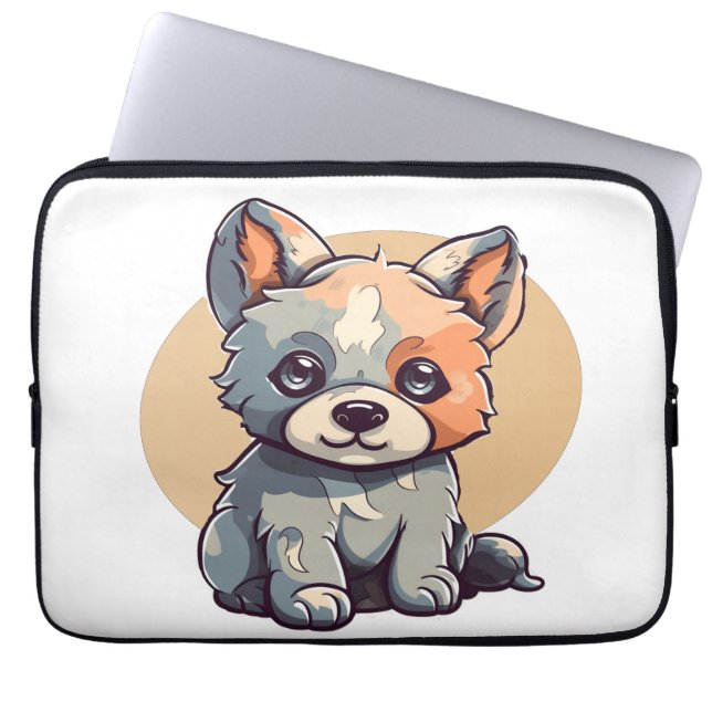 CARTOON PUPPY LAPTOP SLEEVE (Voorkant)